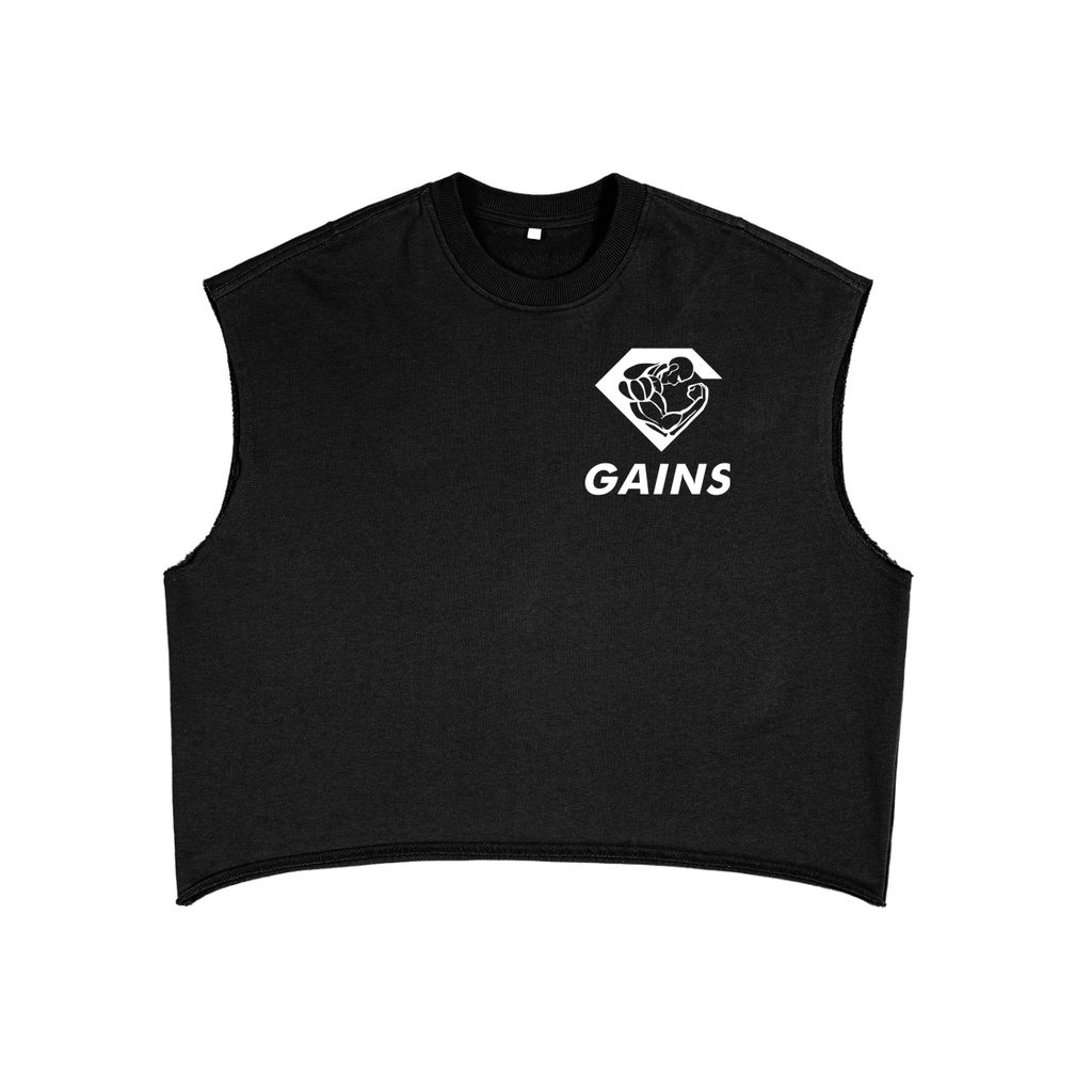 boxy,Tanktop,Crop,Unisex,Frenchterry,Gains,Streetwear