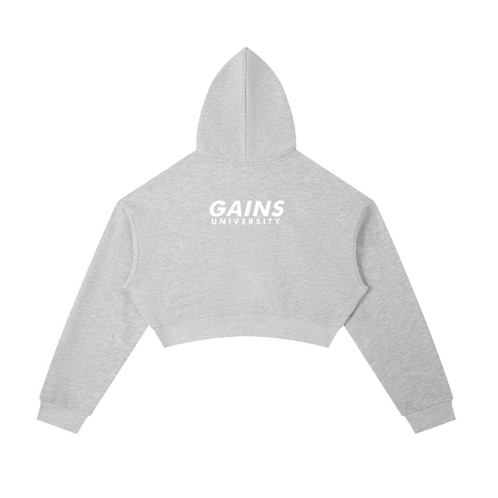hoodie,gains,zipper,zipup,cropped,womens,casual,streetwear