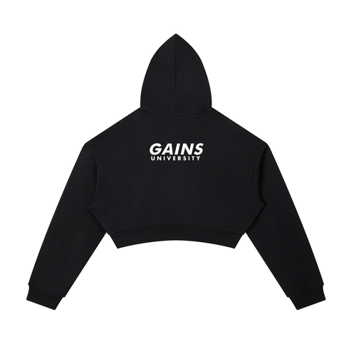 hoodie,gains,zipper,zipup,cropped,womens,casual,streetwear