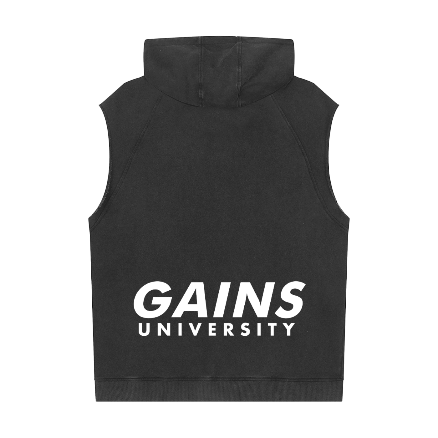 Gains U Snow Washed Sleeveless Hoodie